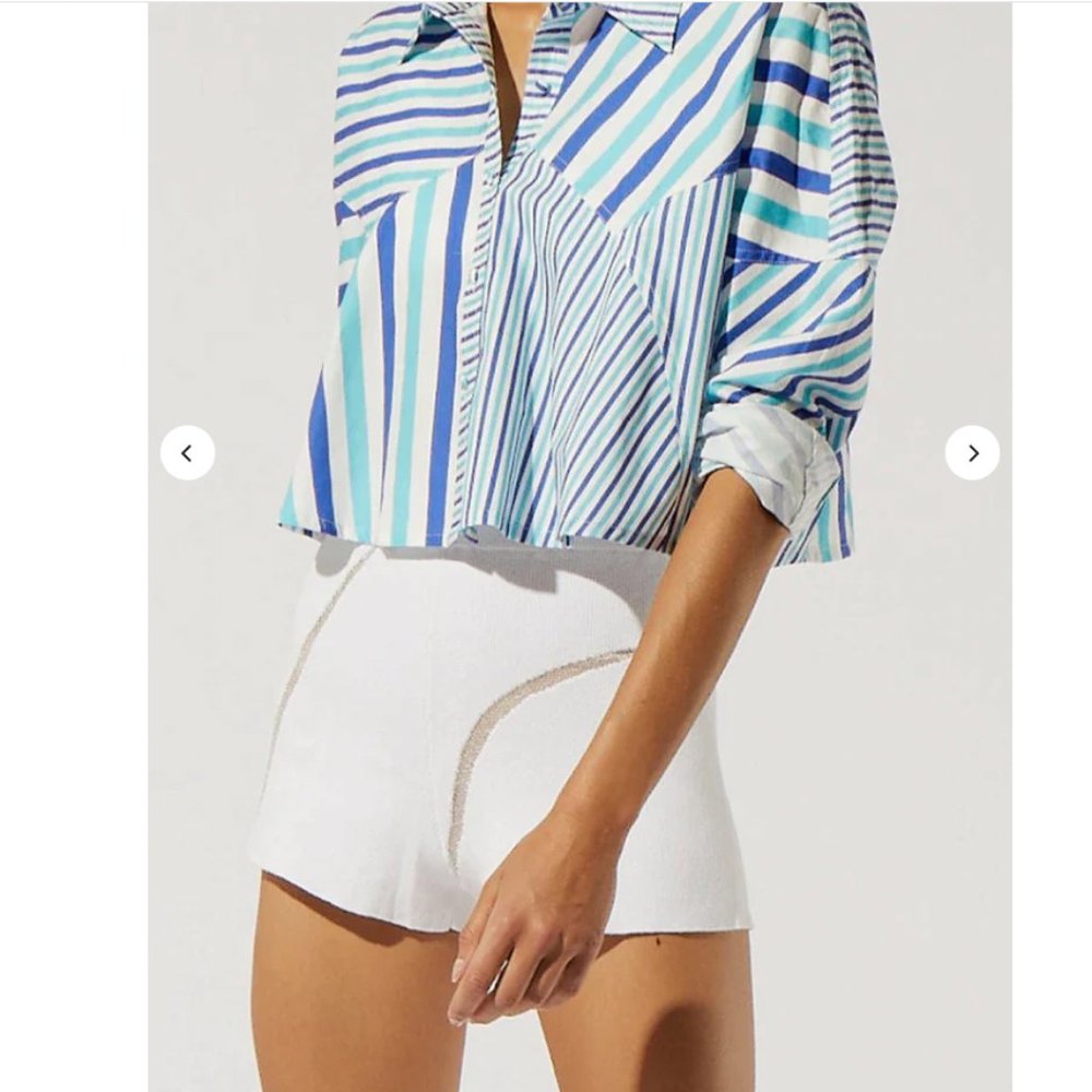 BNWT Solid & Striped Charlie Short - white knit beach shorts